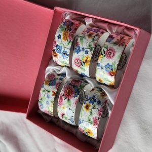 Chintz Jennifer Two's Company Set of 6 Ceramic Napkin Rings